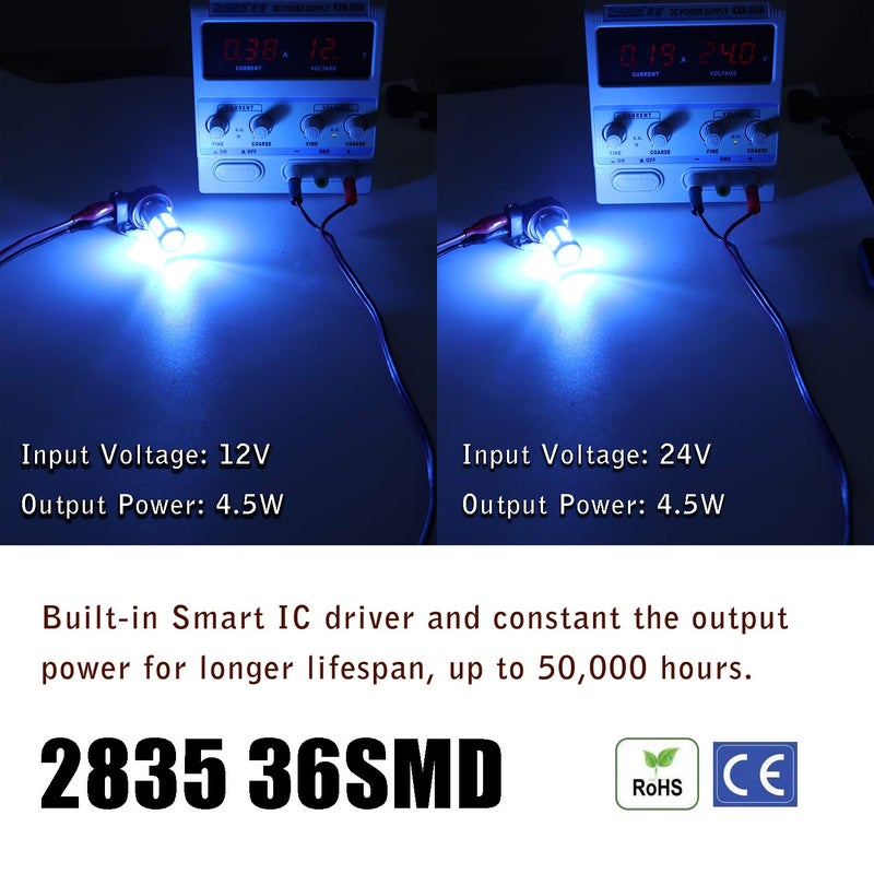 KISLED Super Bright 3000lm H8 H11 LED Fog Lights Bulbs DRL High Power 3030 Chips with Projector Lens Replacement for Cars Trucks, Ice Blue - Image 2